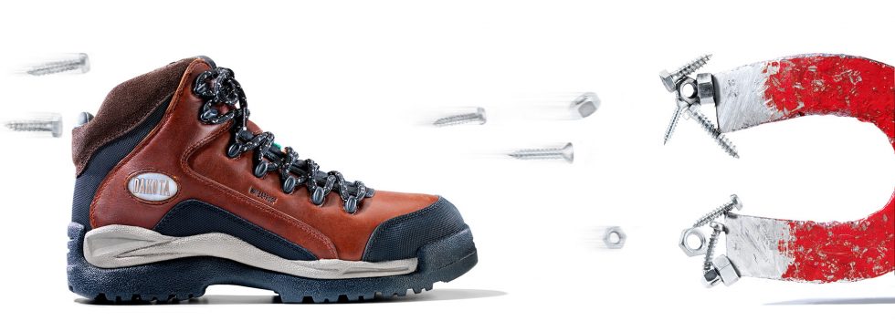 Calgary Commercial Photography. Steel toed demagnetized work boot.