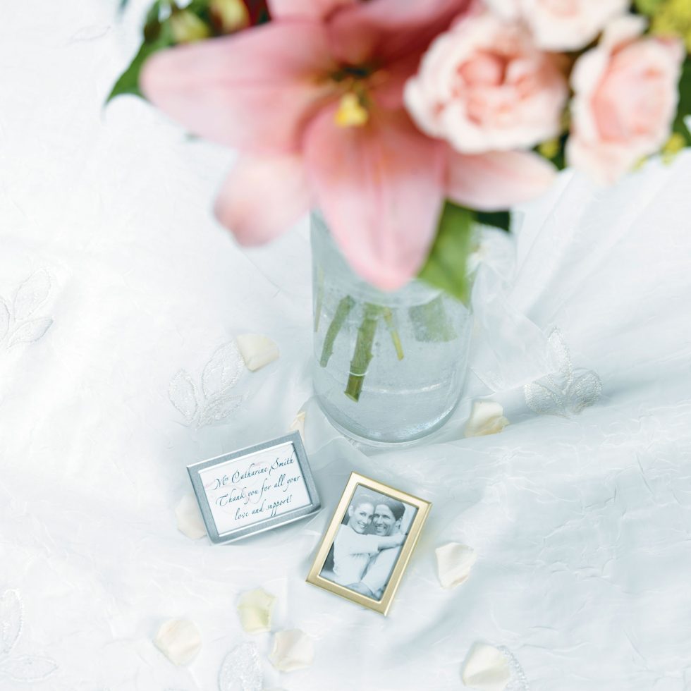 Calgary Product Photographer. Flower Vase on white floral linen.