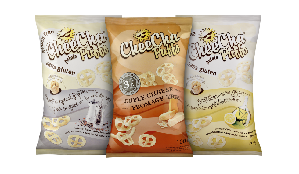 Calgary Product Photography. Gluten Free CheeCha Potato Puffs.