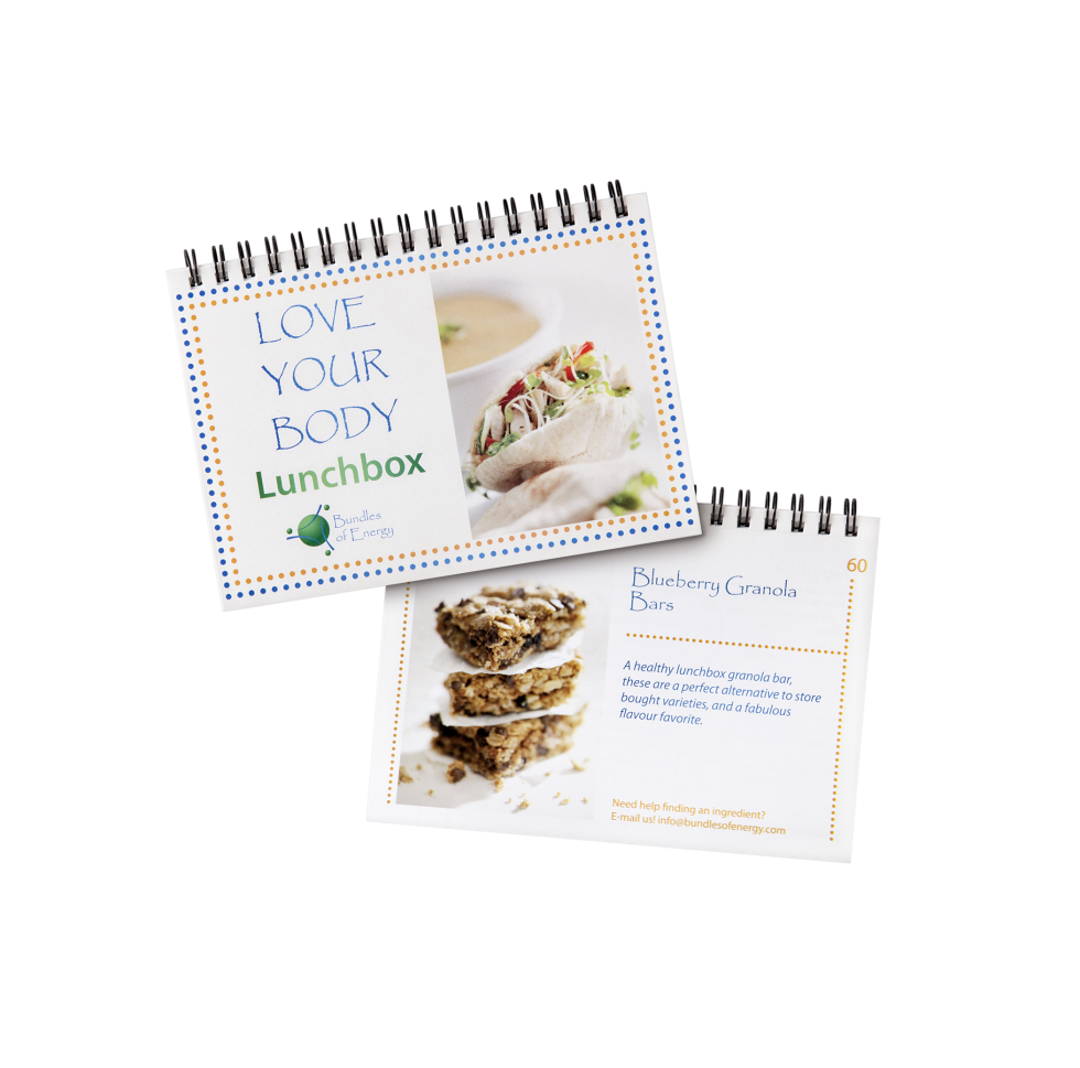Calgary Product Photography. Love Your Body Lunchbox Cookbook by Bundles of Energy.