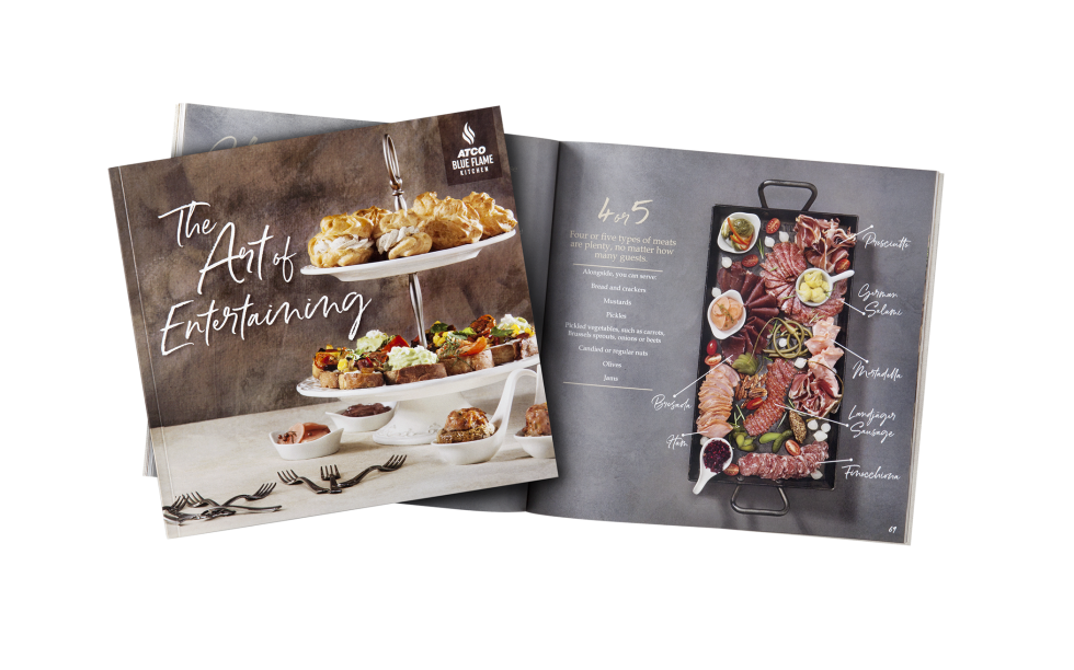 Calgary Product Photography. The Art of Entertaining Cookbook by Atco Blue Flame Kitchen.